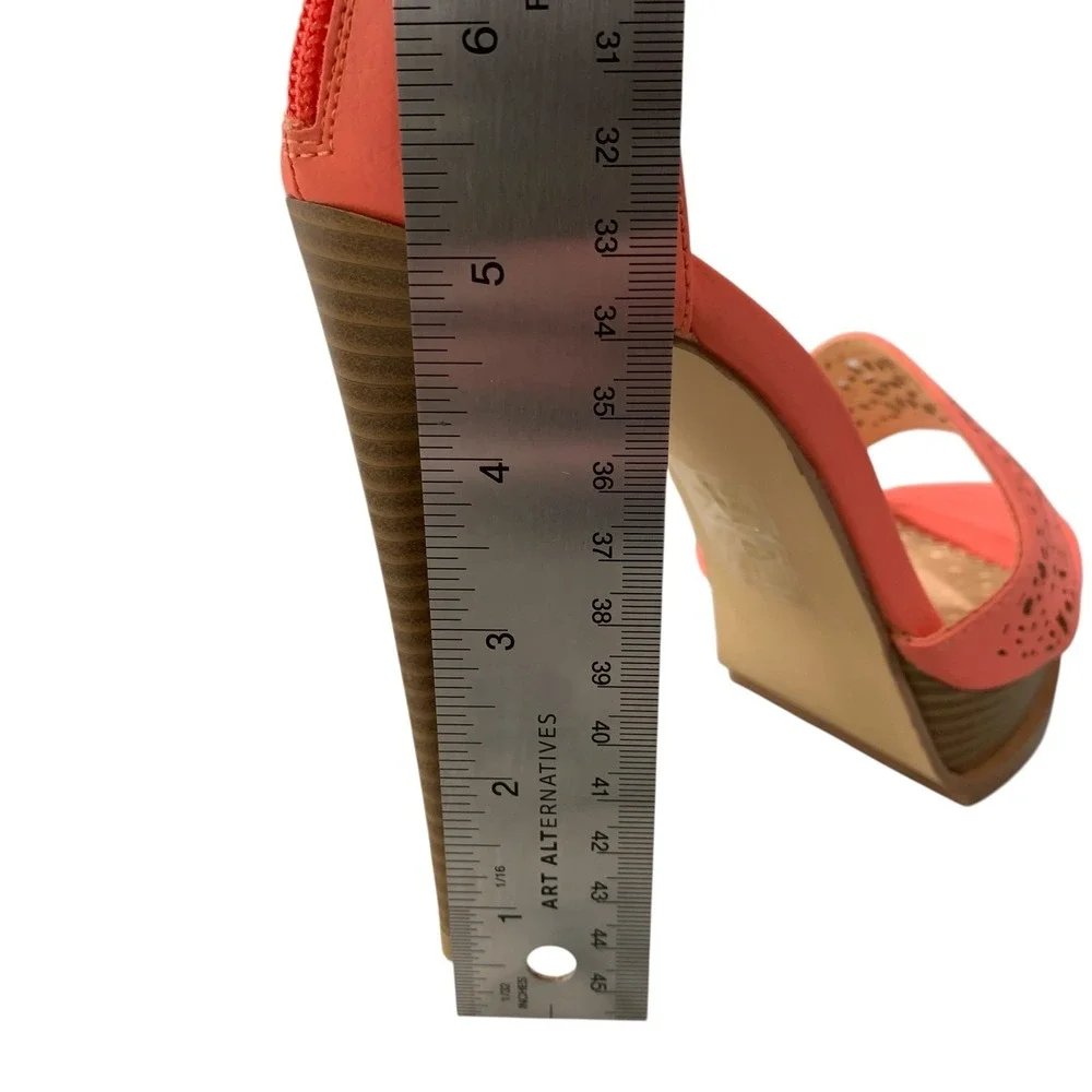 Madison by‎ Shoedazzle Gloria Coral Stiletto Heels Sandals Size 8 Ankle Strap